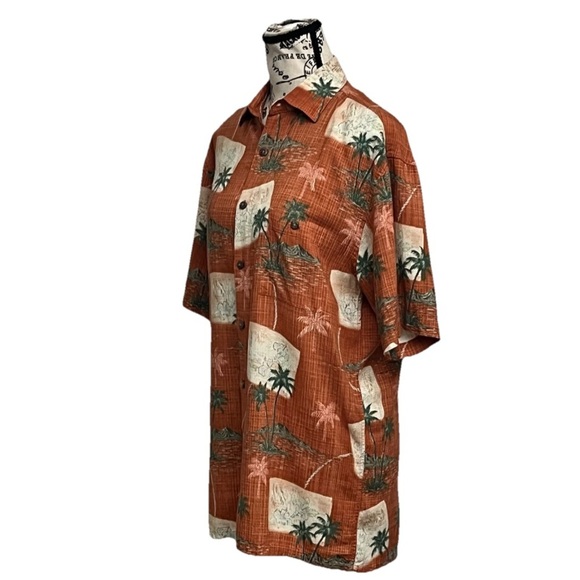 Vtg Retro Campia Moda Shirt Mens S Orange Hawaii Camp Beach Tropical Florida - Picture 2 of 9
